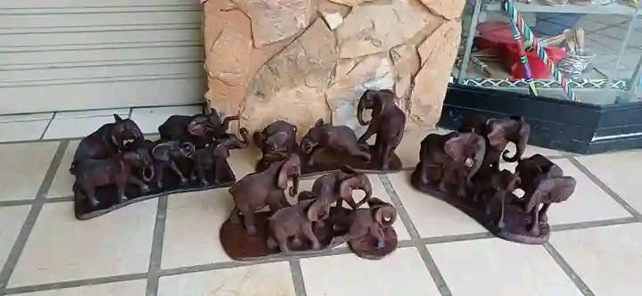 Elephant Collection : Carved from Ironwood by Killian Torovasei | Zimbabwe