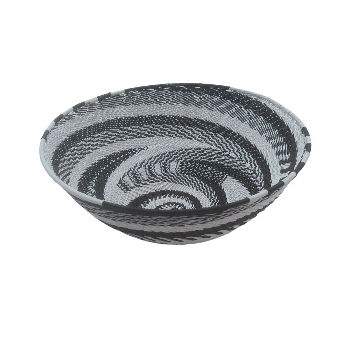Telephone Wire 22cm Diameter Deep Bowl Black and White Swirls | South Africa.