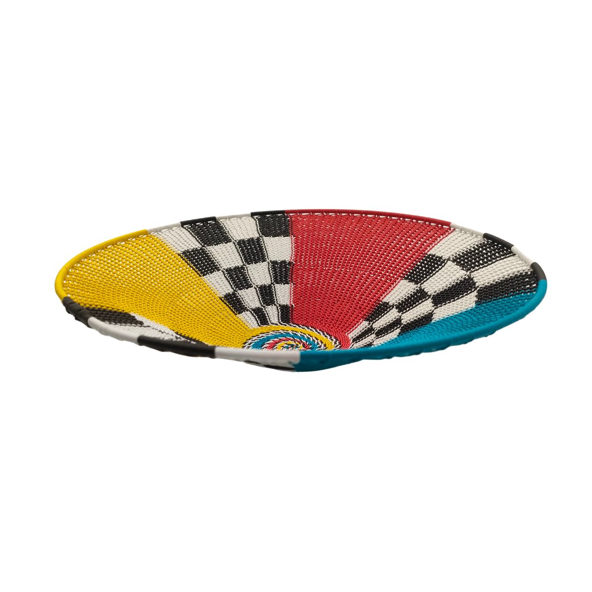 Shallow 29cm Telephone Wire Bowl Checkered Pattern With Striking Colours | South Africa.