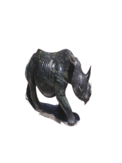 Rhino - Stone Sculpture Made of Leopard Rock by Ronny Nyamhunga | Zimbabwe