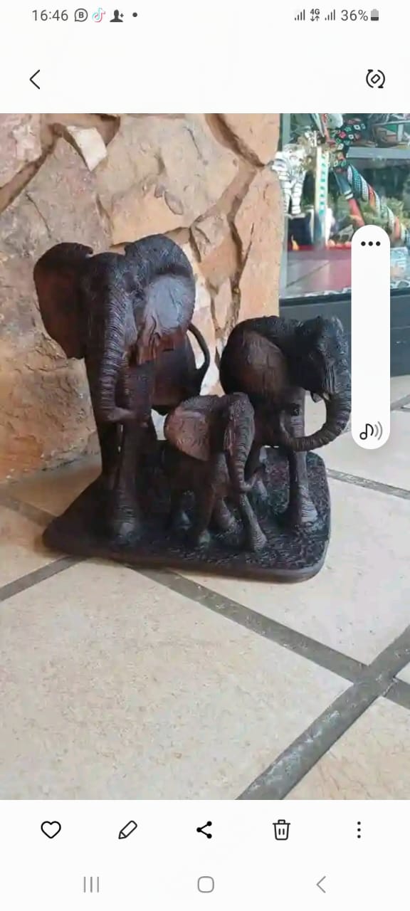 Elephant Collection : Carved from Ironwood by Killian Torovasei | Zimbabwe
