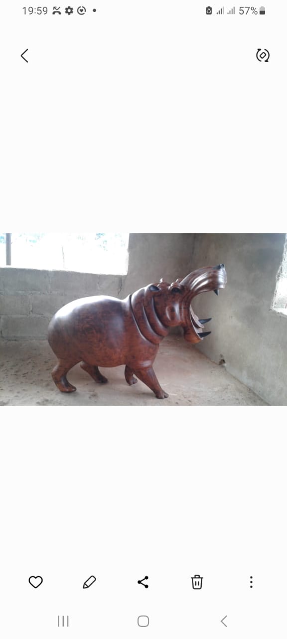 Hippo Collection : Carved from Ironwood by Killian Torovasei | Zimbabwe