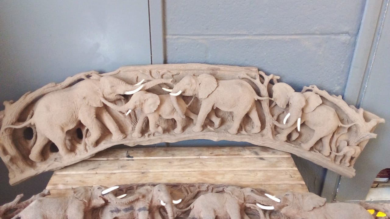 Elephant Collection : Carved from Ironwood by Killian Torovasei | Zimbabwe