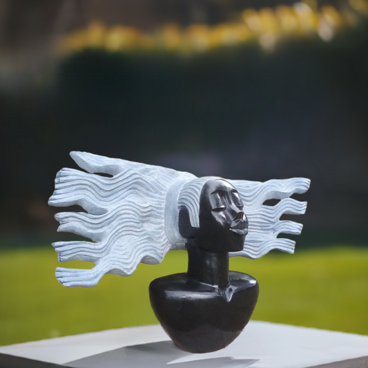 My Glorious Hair - Stone Sculpture Made of Springstone by Godfrey Matangira | Zimbabwe