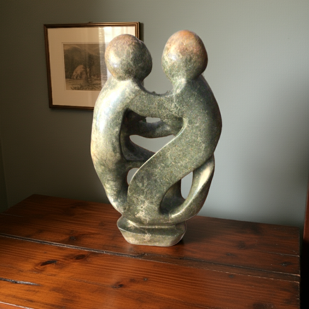 Bond of Joy - Stone Sculpture Made of Green Opal | Zimbabwe