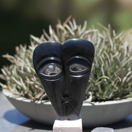 Broken-hearted - Stone Sculpture Made of Springstone by Ishmael Chitiyo Jnr | Zimbabwe