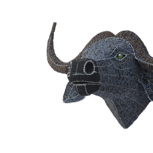 Buffalo Head: Handmade of Hard Wire & Beads by Tadiwa Muchemwa | Zimbabwe