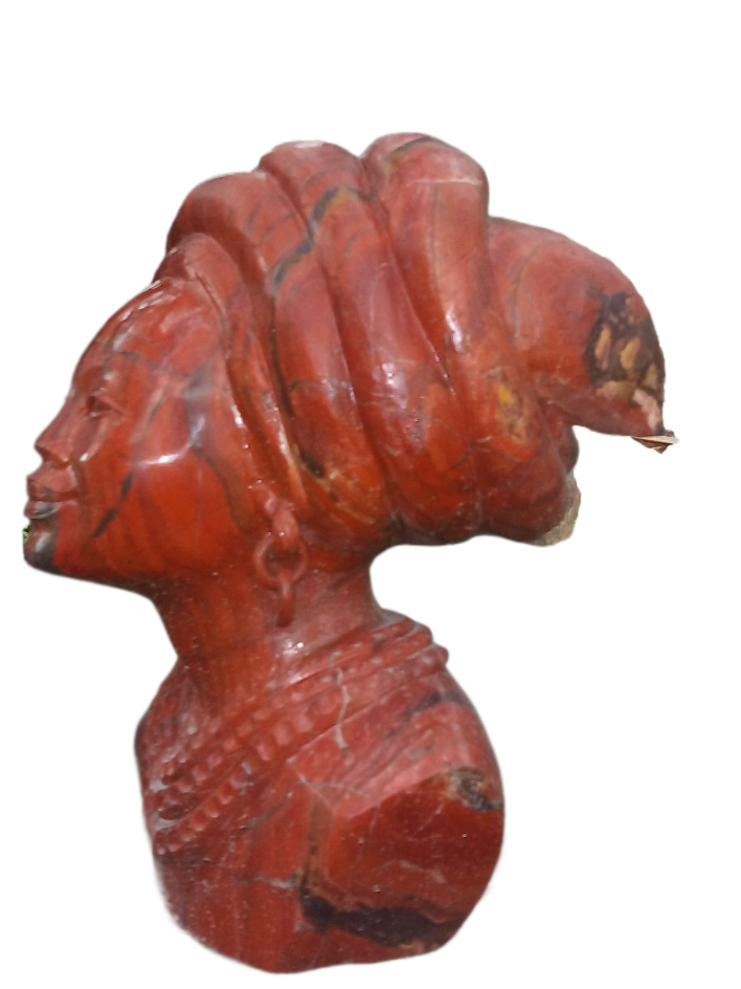 Mother of the Bride - Stone Sculpture Made of Red Jasper by Christopher Tigere | Zimbabwe