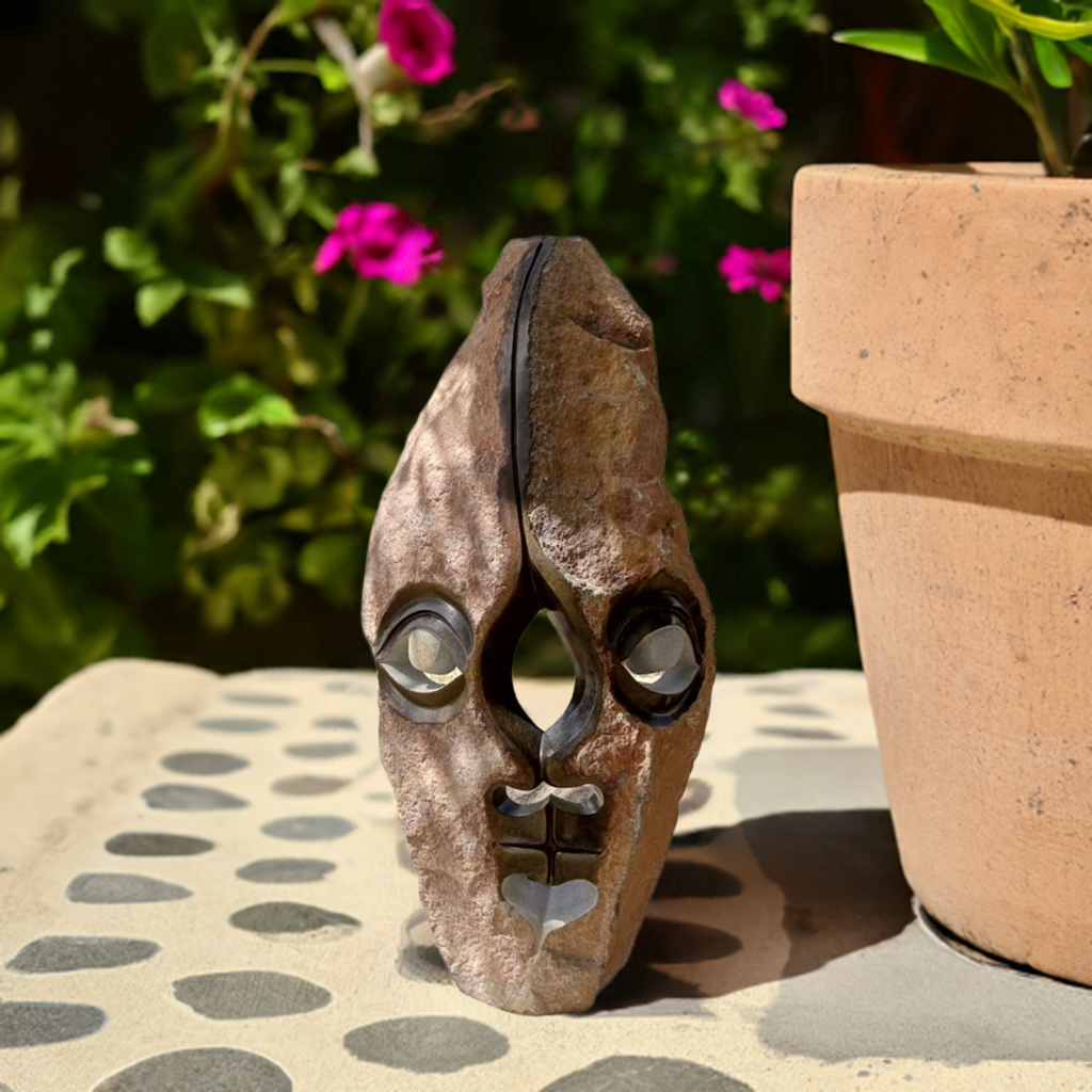 Couple - Stone Sculpture Made of Springstone  by Ishmael Chitiyo | Zimbabwe