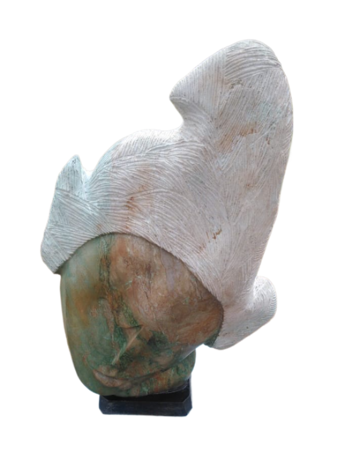 Crowning Glory - Stone Sculpture Made of Verdite Stone by Richard Mupumha | Zimbabwe