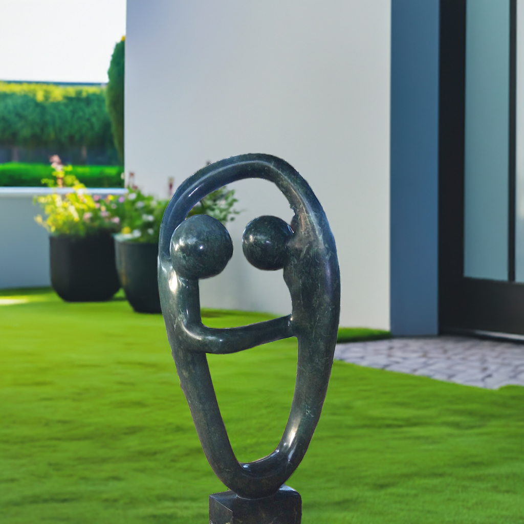 Dancing Couple - Stone Sculpture Made of Opal Stone by Graham Rugoyi | Zimbabwe