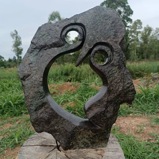 Dark Sentinel - Stone Sculpture Made of Cobalt Stone by Addington Nyasoka | Zimbabwe
