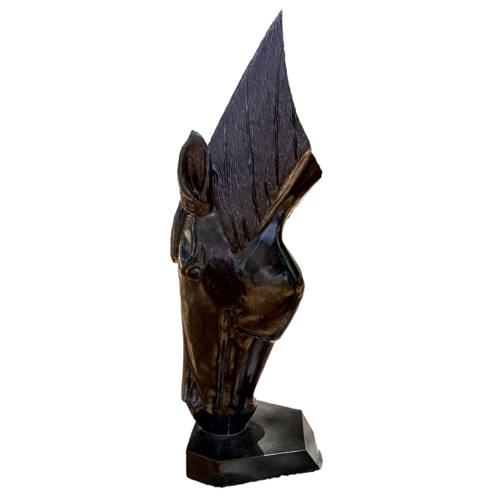 Drinking Horse - Stone Sculpture Made of Springstone by Taurai Maisiri | Zimbabwe