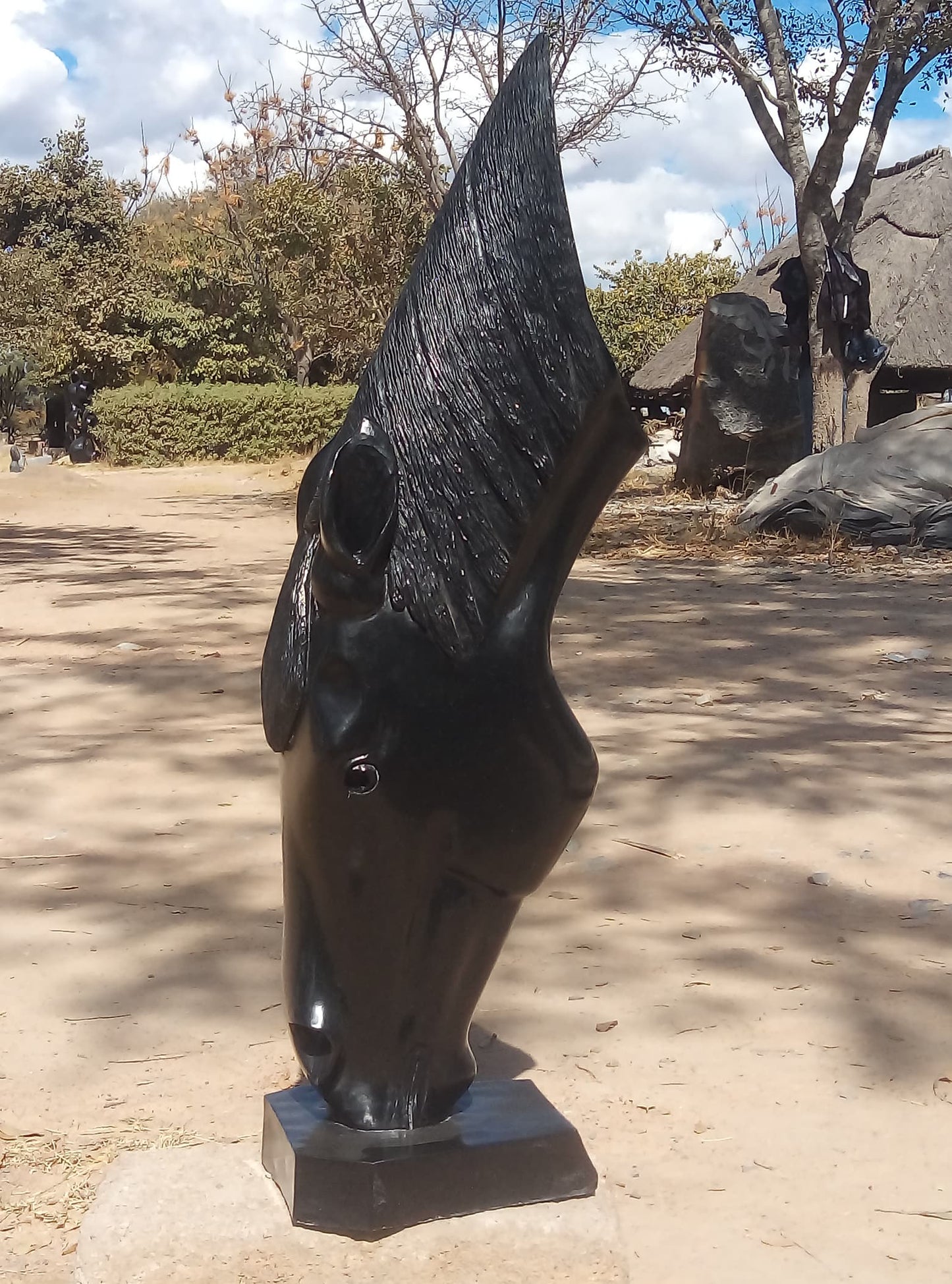 Equine Grace - Stone Sculpture Made of Springstone by Taurai Maisiri | Zimbabwe