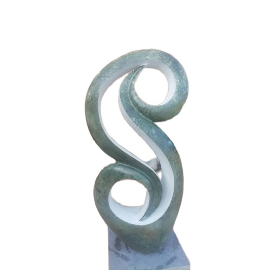 Emerald Bloom - Stone Sculpture Made of Green Opal by Addington Nyasoka | Zimbabwe