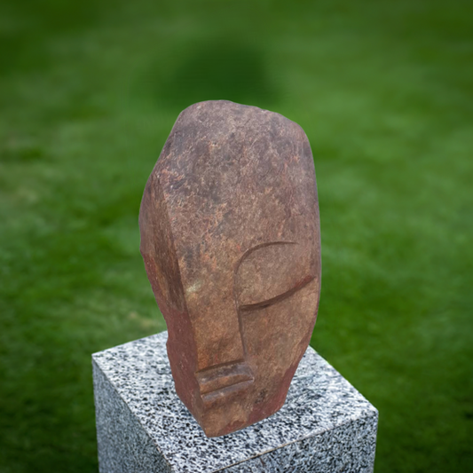 Eye Witness - Stone Sculpture Made of Fruit Serpentine by Precious Mashaya | Zimbabwe