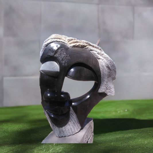 Eye Witness - Stone Sculpture Made of Springstone by Farai Makahari | Zimbabwe