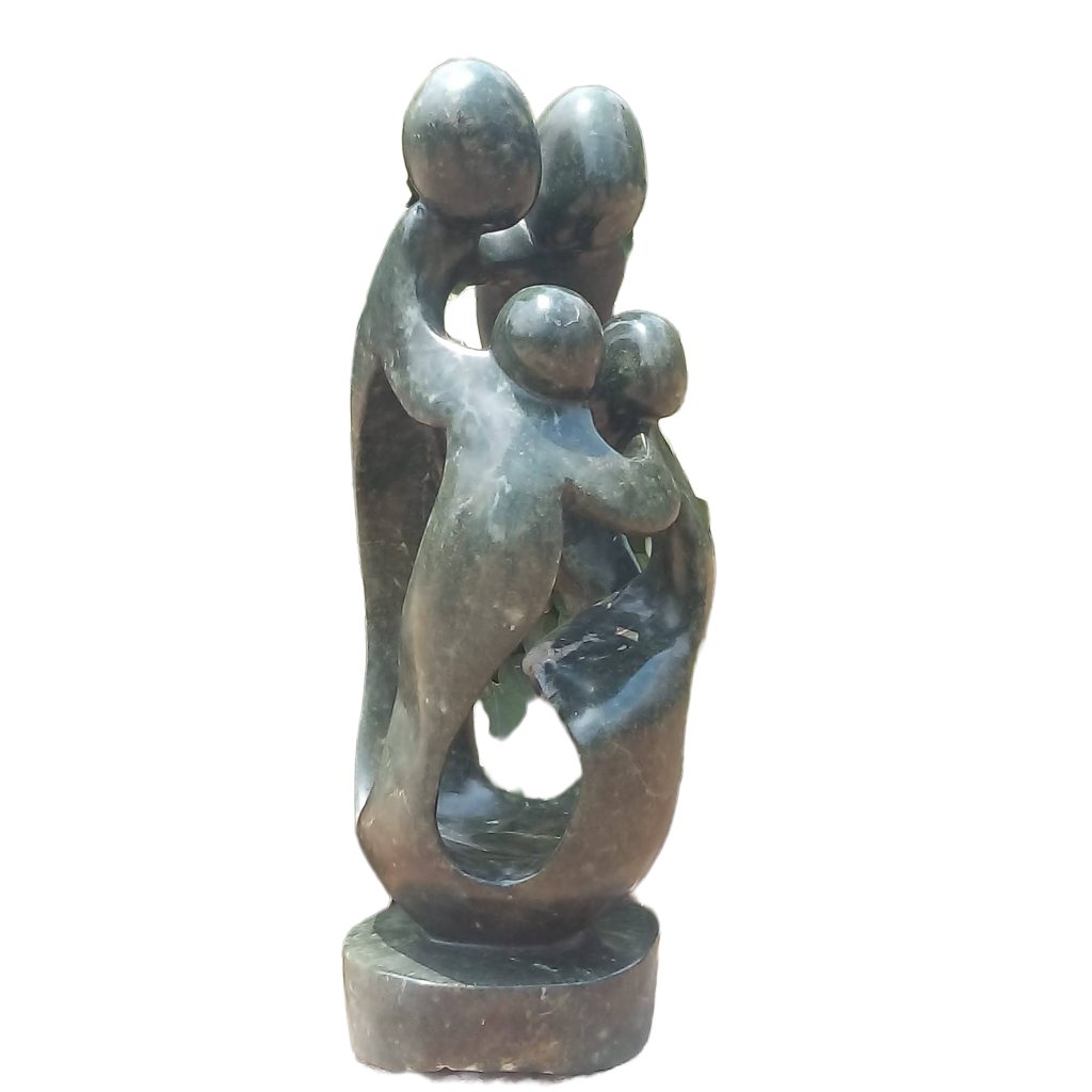 Family Joy - Stone Sculpture Made of Opal Stone by Nhota Rienda | Zimbabwe