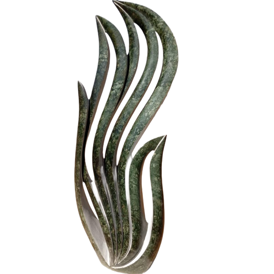 Flame Lily- Stone Sculpture Made of Green Opal Stone by Owen Mlungisi | Zimbabwe