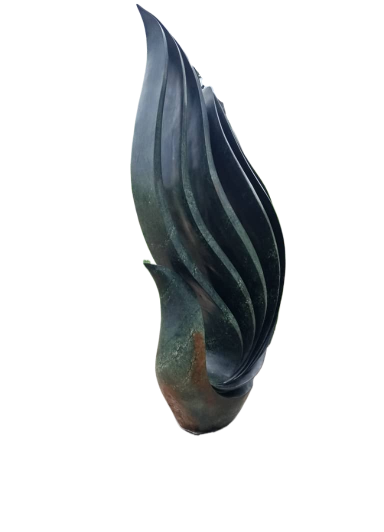 Flames of Love - Stone Sculpture Made of Green Opal by Owen Mlungisi | Zimbabwe