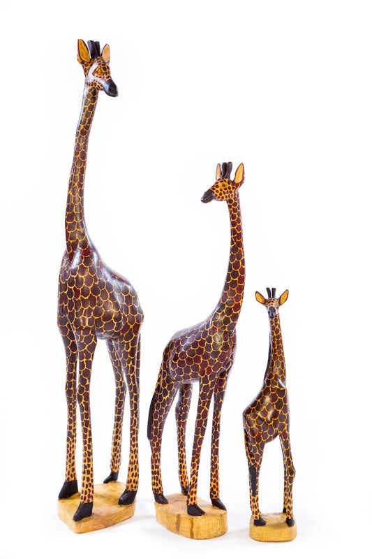 Standing Giraffe. - Carved from Wood by Fred Anchao | Kenya