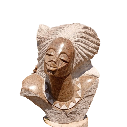 Gentle Breeze - Stone Sculpture Made of Granite Stone by Rufaro Murenza. | Zimbabwe