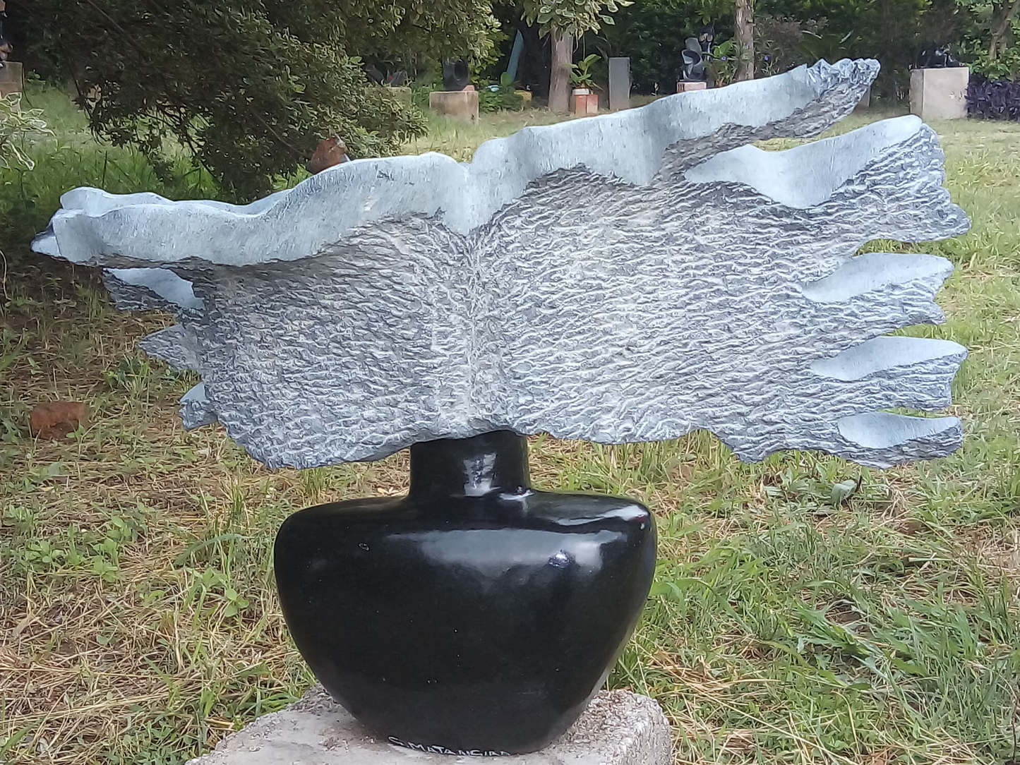 My Glorious Hair - Stone Sculpture Made of Springstone by Godfrey Matangira | Zimbabwe