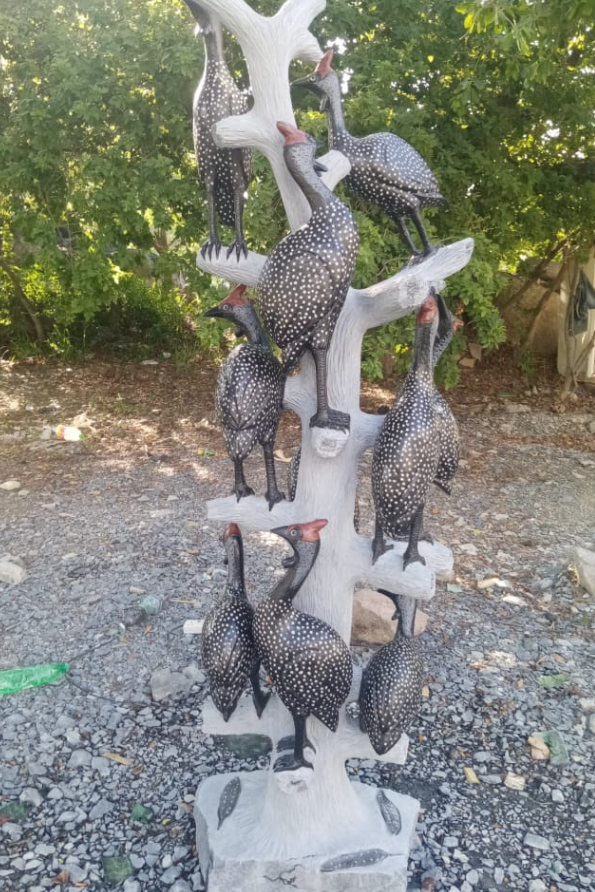 Roosting Flock - Stone Sculpture Made of Springstone by Shepherd Deve | Zimbabwe