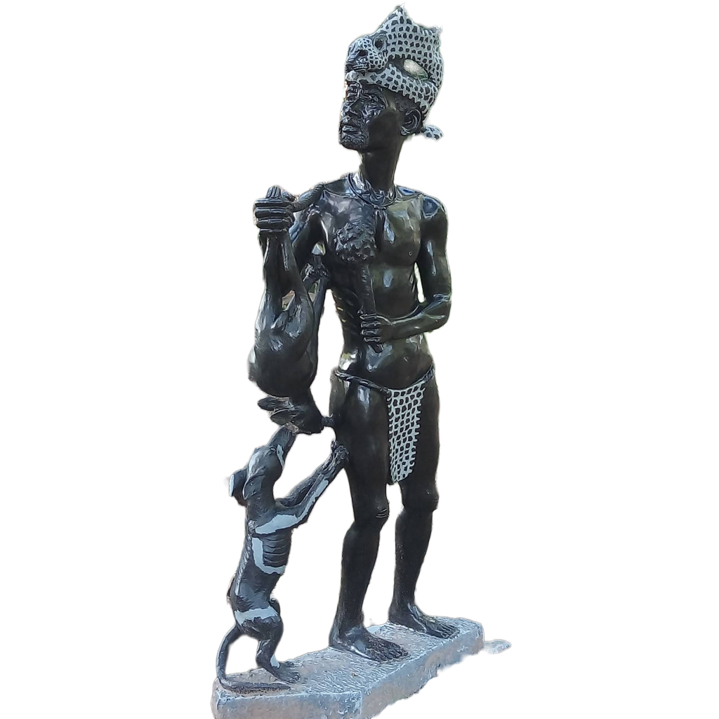 Hunter - Stone Sculpture Made of Springstone by Chango Chitoko | Zimbabwe