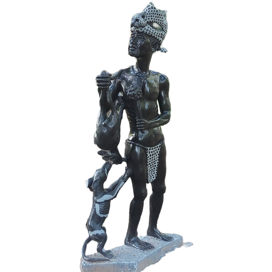 Hunter - Stone Sculpture Made of Springstone by Chango Chitoko | Zimbabwe