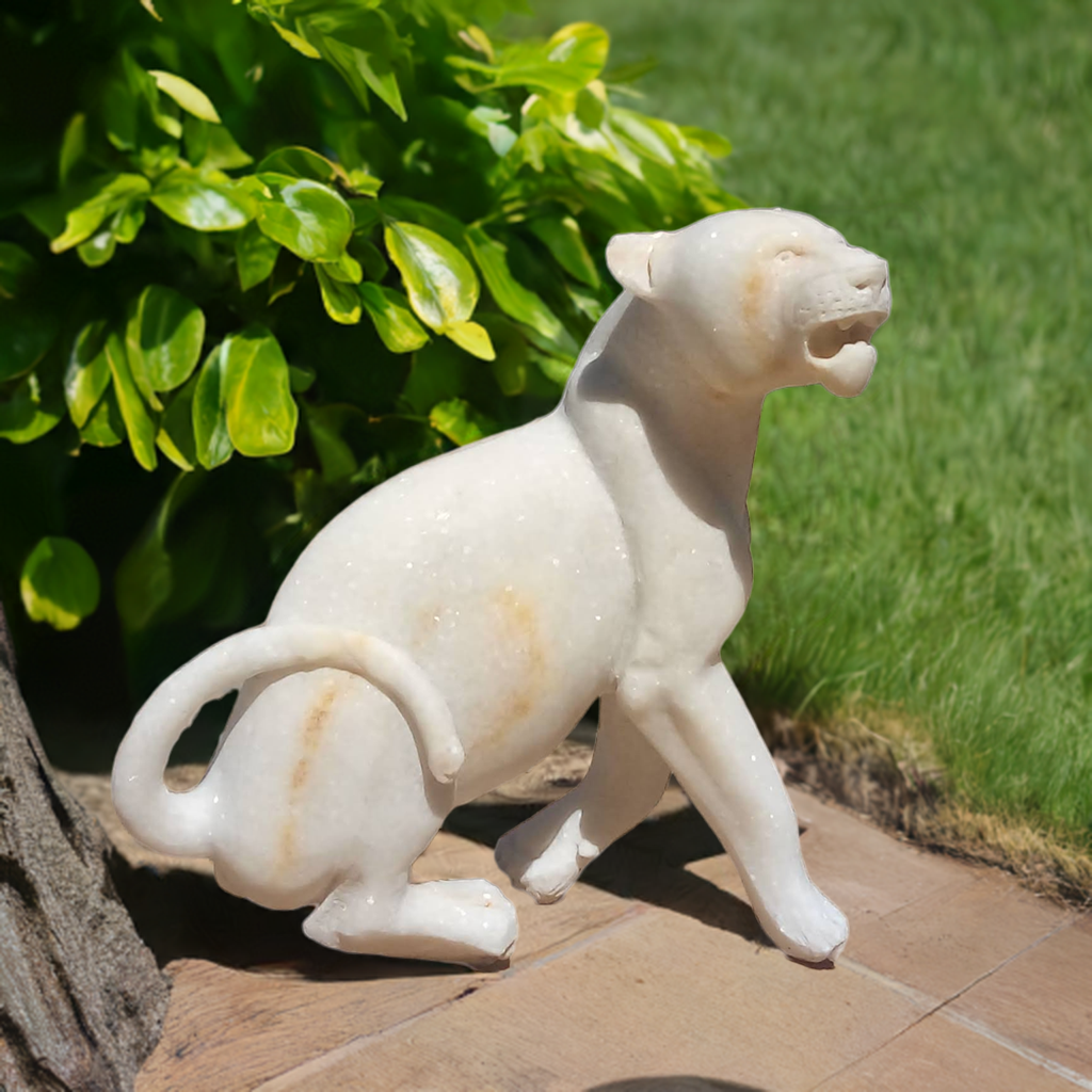 Leopard - Stone Sculpture Made of Dolomite by Gideon Masendeke | Zimbabwe