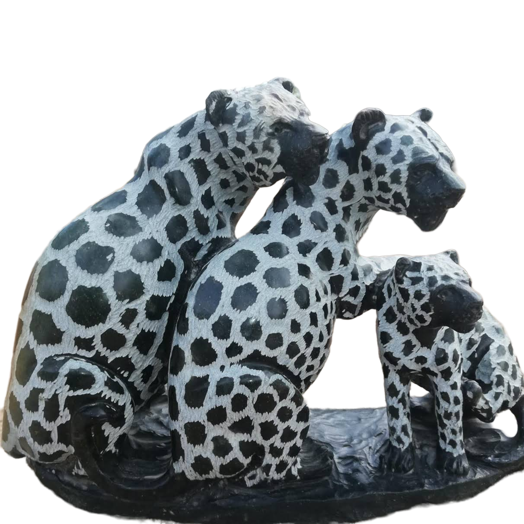 Leopard Alert - Stone Sculpture Made of Opal Stone by Taurai Maisiri | Zimbabwe