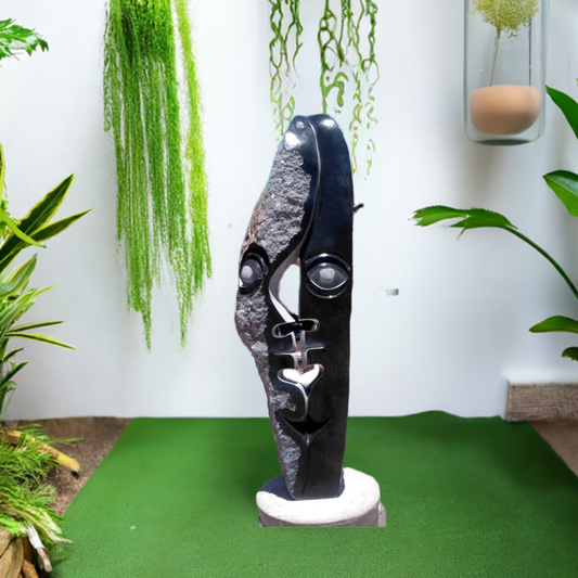 Lovers - Stone Sculpture Made of Springstone by Ishmael Chitiyo Jnr | Zimbabwe