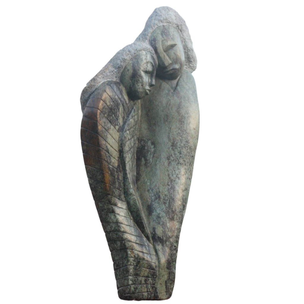 Lovers - Stone Sculpture Made of Cobalt Stone by Passmore Mashaya | Zimbabwe