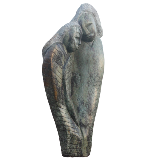 Lovers - Stone Sculpture Made of Cobalt Stone by Passmore Mashaya | Zimbabwe