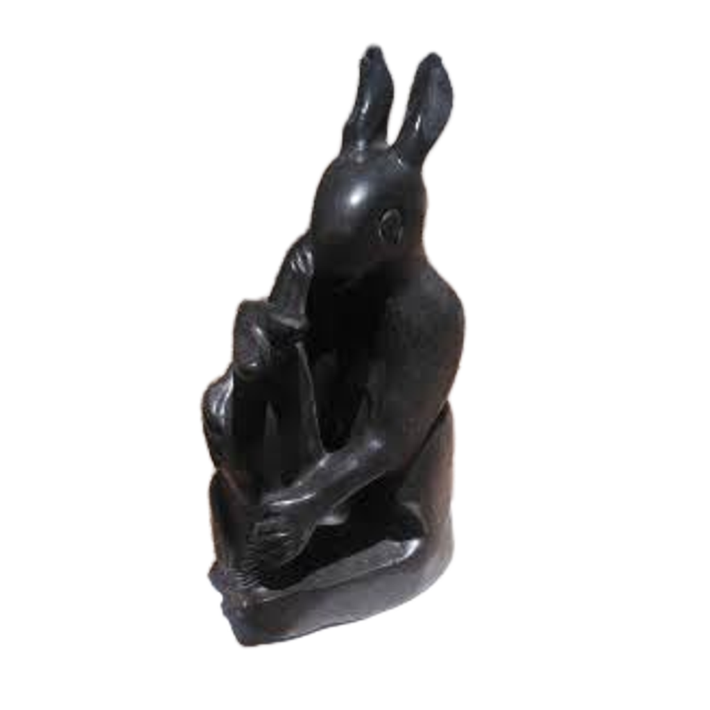 Mother's Care - Stone Sculpture Made of Springstone by Simelokuhle Zibengwa | Zimbabwe