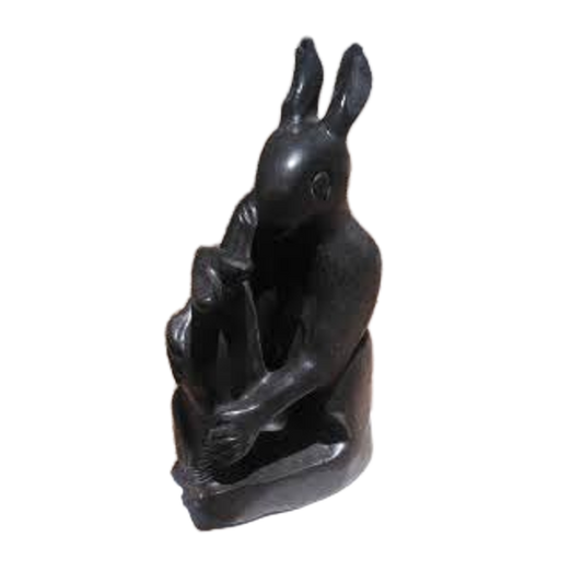 Mother's Care - Stone Sculpture Made of Springstone by Simelokuhle Zibengwa | Zimbabwe