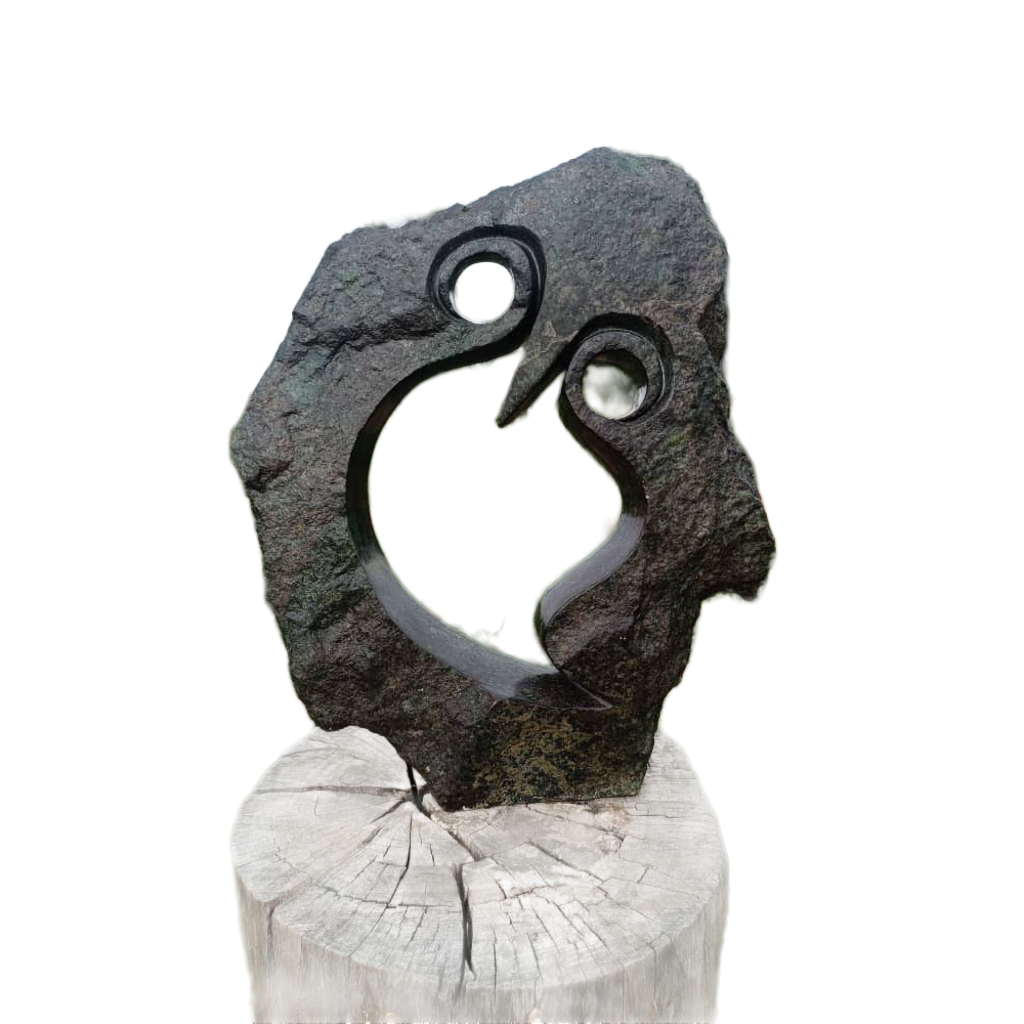 Dark Sentinel - Stone Sculpture Made of Cobalt Stone by Addington Nyasoka | Zimbabwe