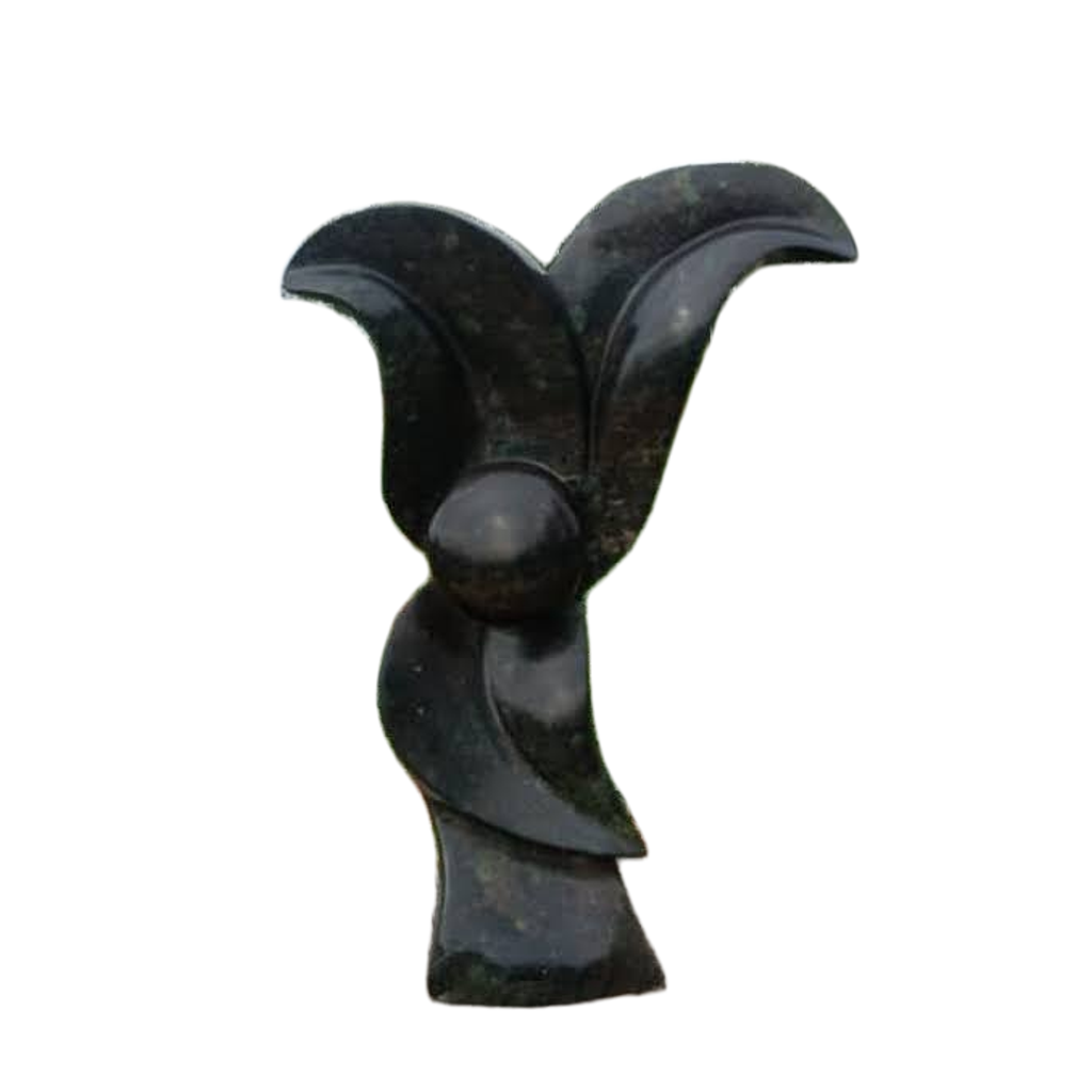 Midnight Blossom - Stone Sculpture Made of Cobalt Stone by Addington Nyasoka | Zimbabwe