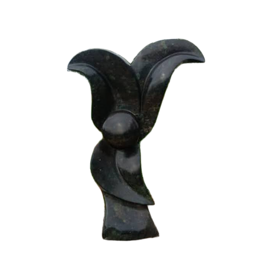 Midnight Blossom - Stone Sculpture Made of Cobalt Stone by Addington Nyasoka | Zimbabwe