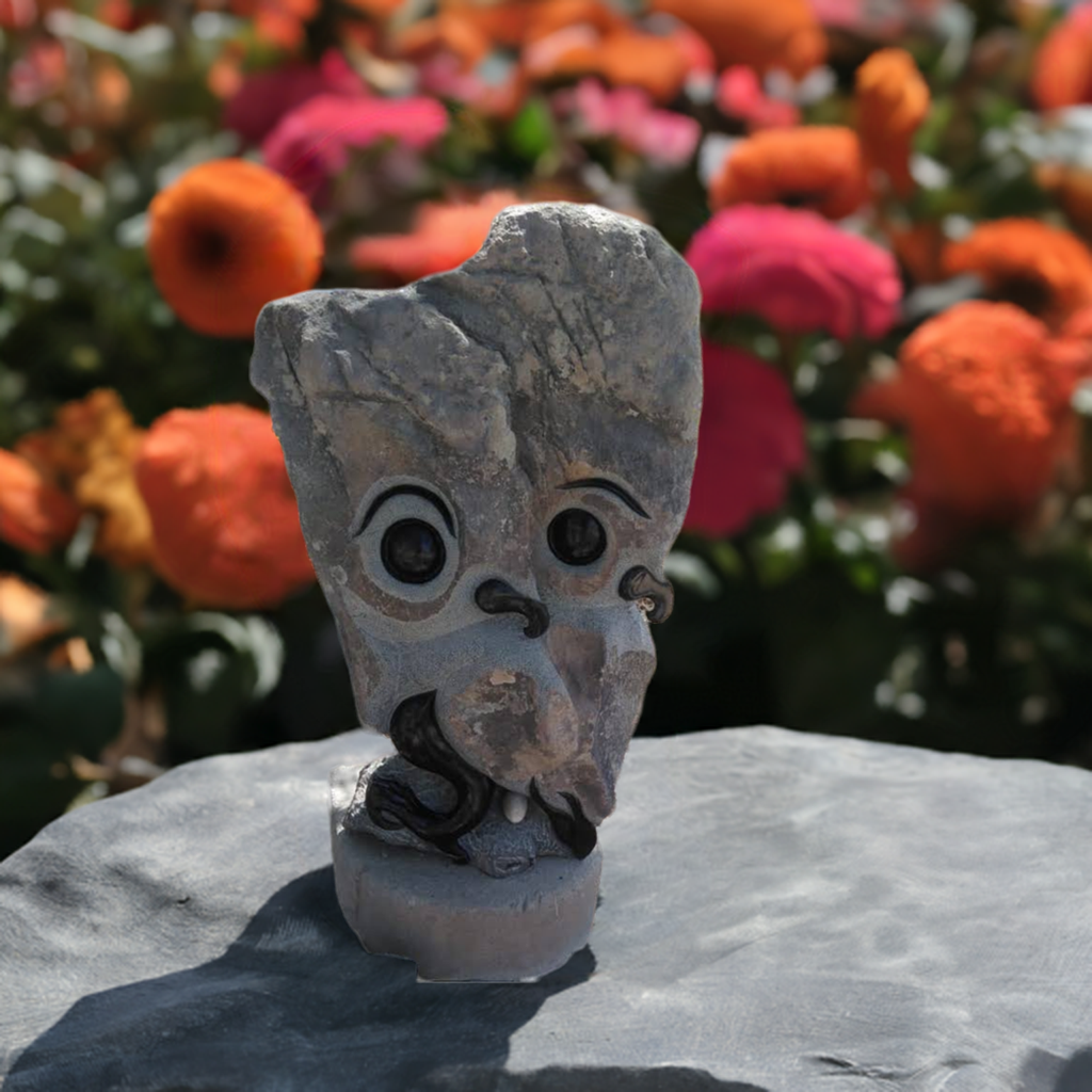 Owl Lovers - Stone Sculpture Made of Springstone by Taurai. E. Mupaso | Zimbabwe