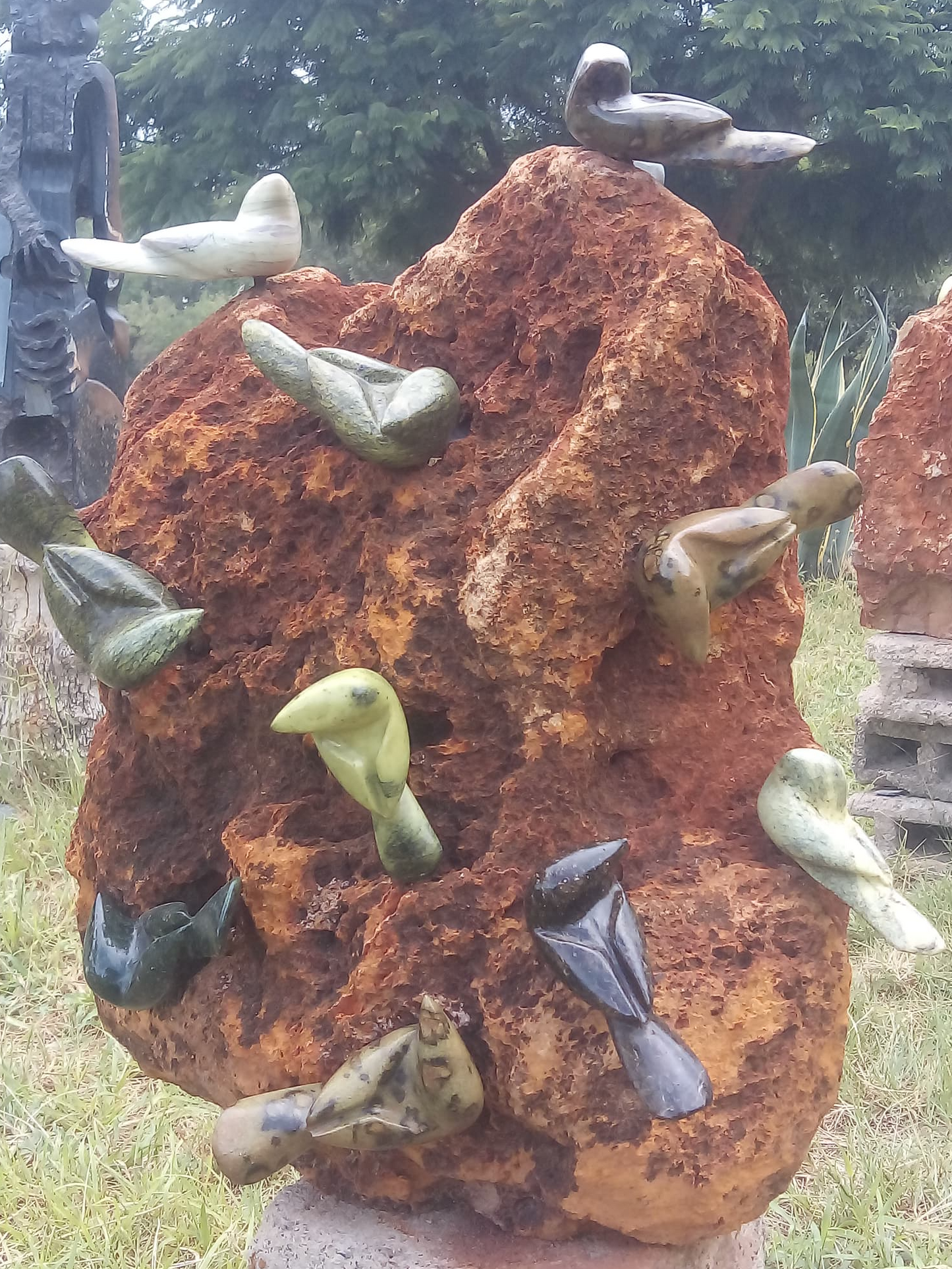Play Time - Stone Sculpture Made of Various Stones by Samson Mukowa | Zimbabwe