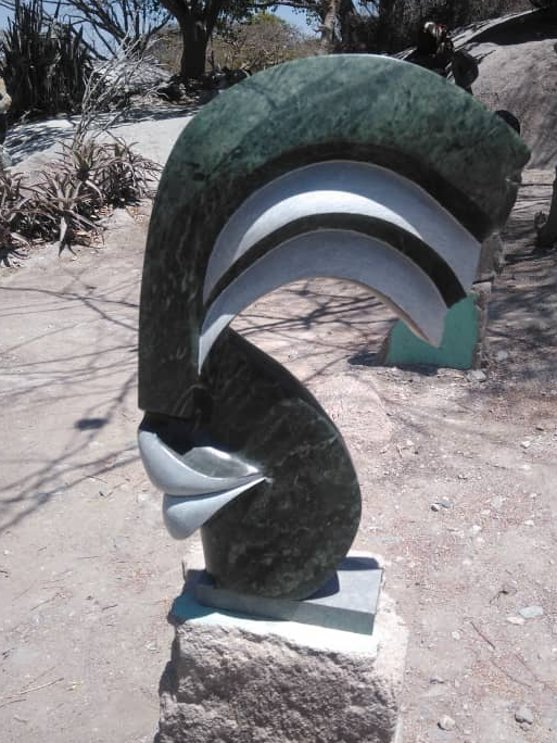 First Kiss - Stone Sculpture Made of Opal Stone by Blessing Mitorozo | Zimbabwe