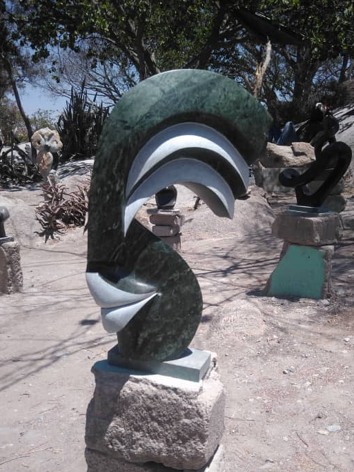 First Kiss - Stone Sculpture Made of Opal Stone by Blessing Mitorozo | Zimbabwe