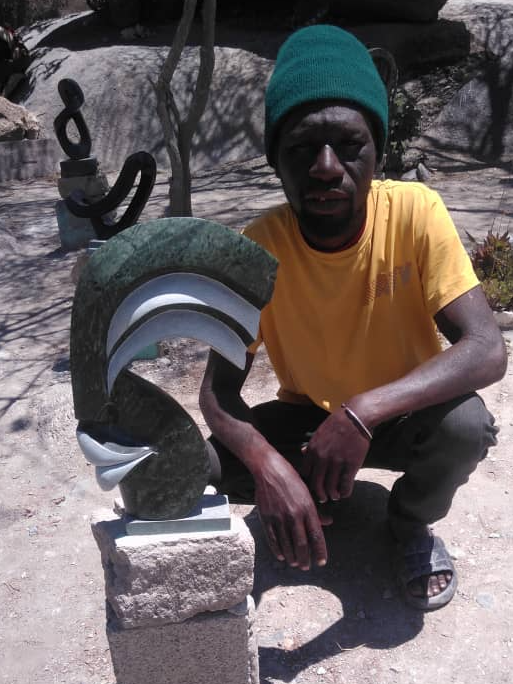 First Kiss - Stone Sculpture Made of Opal Stone by Blessing Mitorozo | Zimbabwe