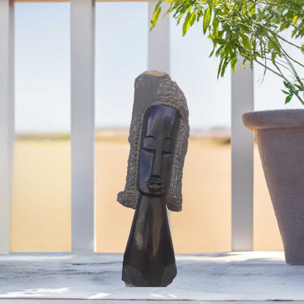 Queen - Stone Sculpture Made of Springstone by Precious Mashaya | Zimbabwe