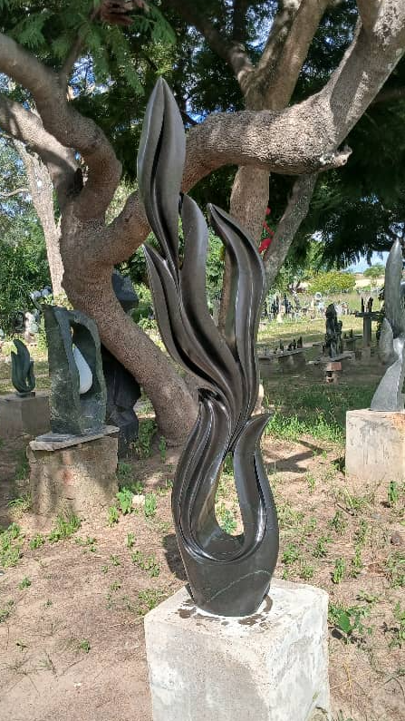 Reindeer Trophy - Stone Sculpture Made of Springstone by Owen Mlungisi | Zimbabwe