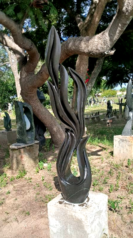 Reindeer Trophy - Stone Sculpture Made of Springstone by Owen Mlungisi | Zimbabwe