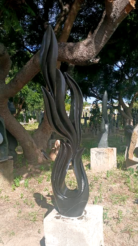 Reindeer Trophy - Stone Sculpture Made of Springstone by Owen Mlungisi | Zimbabwe