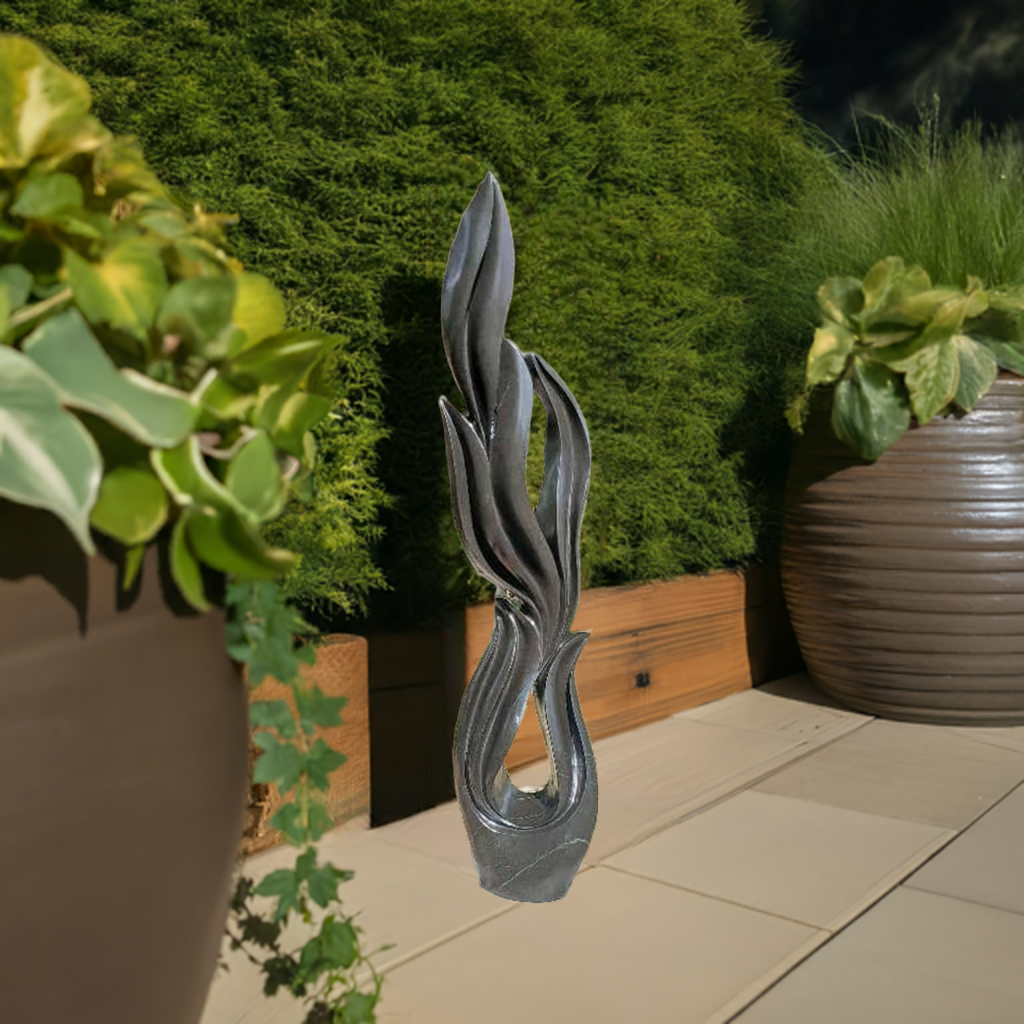 Reindeer Trophy - Stone Sculpture Made of Springstone by Owen Mlungisi | Zimbabwe